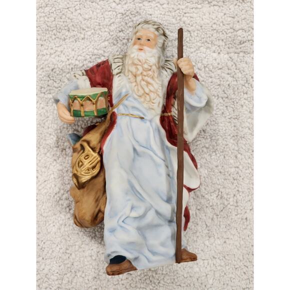 Hallmark Old World Santa Figurine 1983 with Bag of Toys Drum - Picture 1 of 6